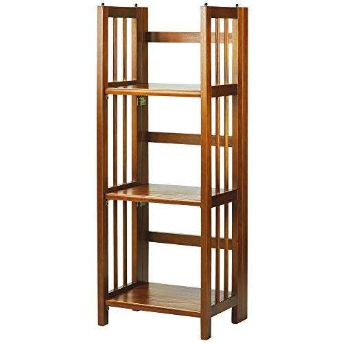Casual Home 3-Shelf Folding Bookcase (14" Wide)-Honey Oak - color: Honey Oak