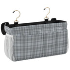 Bedside Caddy Hanging Bunk Bed Caddy Bed Organizer Hanging Pocket with 2 Hooks Bedside Storage Organizer Pocket Bag Holder Grey Plaid - color: Grey Plaid