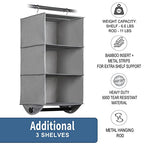 HOLDN’ STORAGE Hanging Closet Organizer with Garment Rod – Heavy Duty 3-Shelf Hanging Shelves for Clothes, Sweaters & Shoes, Reinforced 600D Fabric Storage Unit with Built-in Clothing Rod, Grey - size: 3 Shelves