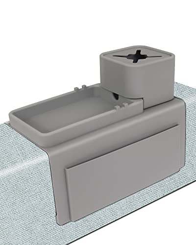 Silicone Couch Cup Holder, VIENFUT Anti-Spill and Anti-Slip Sofa Armrest Tray, Dirt-Resistant Silicone Couch Arm Tray for Remote, Snacks, Cellphone and iPad, Gift for Family, Friend (Gray) - color: Gray