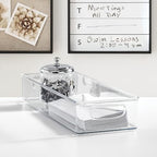 iDesign Slim Extra Long Clear Storage Bin, Narrow Stackable Organizer for Kitchen or Pantry, 4-Pack - size: 16 x 6 x 3, style: Pack of 4