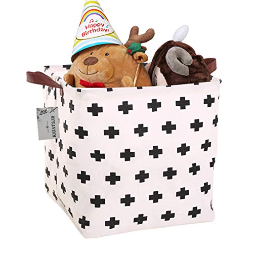 Square Canvas Toy Storage Bins Basket with Handle Collapsible Toy Organizer for Nursery Storage, Kid's Toy & Laundry, Gift Baskets(Cross) - color: Cross