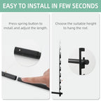 Closet Lower Hanging Bar, Adjustable Width and Height Closet Hanging Organizer Heavy Duty Closet Extender Hanging Rod Space-Saving Clothes Hanging Bar,2 Pack Black