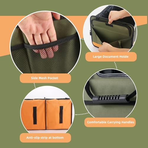 Trunk Organizer for Suv, Sturdy Storage Organization with Non-Slip Bottom Strips, 95L Large Capacity Cargo Organizer for Car, Truck, Sedan, Waterproof Portable Car Organizers for Women Men(Green) - color: Green