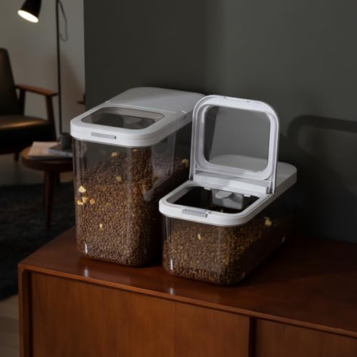 LivLab Mker Dog Food Storage Container - 6L/6KG/10LBS Pet Food Storage Containers With Lids & Scooper, BPA Free Airtight Storage Containers Store Dry Food For Kitchen Pantry - color: 6KG-White-2