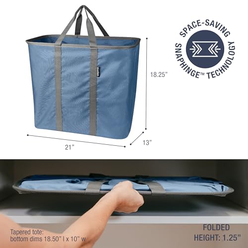 CleverMade Collapsible Laundry Caddy – Foldable Laundry Hamper & Tote, XXL 64L Pop-Up Laundry Basket with Handles, Space-Saving Laundry Organizer for Home, Dorm, Closet & Travel, 2 Pack - Denim Gray - color: Denim Gray