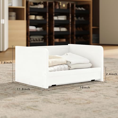 FOUCSSOMEI 4-Tier Stackable Closet Organizers and Storage, Closet Shelves – Heavy-Duty Stackable Closet Darwers Wood & Metal, Easy Assembly, Space-Saving,White, Patent Design - color: White, size: 4-Tier