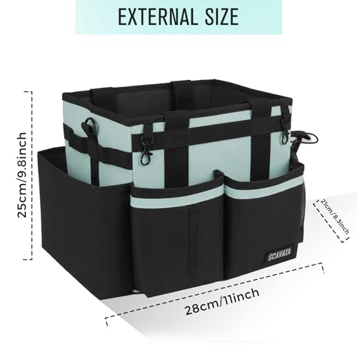 SCAVATA Compact Wearable Cleaning Caddy, Small Cleaning Supplies Organizer with Handle & Shoulder Straps for Housekeepers, Under Sink & Car Cleaning Tool Organizers Bag, Baby Blue - color: BabyBlue