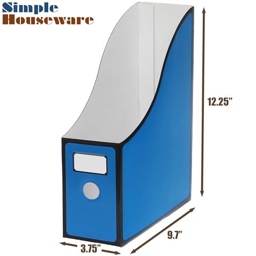 Simple Houseware 6-Pack Magazine File Holder Box, Foldable Cardboard Organizer with Label Slot, Multicolor - color: Color, size: 6 Pack