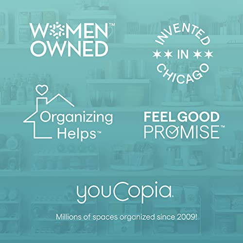 YouCopia Crazy Susan Lazy Susan Organizer, 6 BPA-Free Removable Clear Bins with Handles, Rotating Storage Turntable for Kitchen Cabinet, Pantry and Bathroom Organization,White - size: 6 Bins