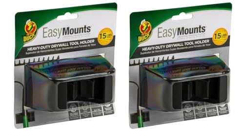 Duck Brand EasyMounts Wall Mounted Tool Organizer - Mop & Broom Holder for Garden, Shed & Garage - 2 Pack - size: 2 Pack, style: Tool Holder