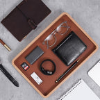 ProCase Wooden Valet Tray for Men, Wood Catch-All EDC Organizer, Nightstand, Entryway Bedside Dump Holder, for Wallets, Keys, Watches, Phones, Loose Change, Trinkets -LightBrown - color: Light Brown