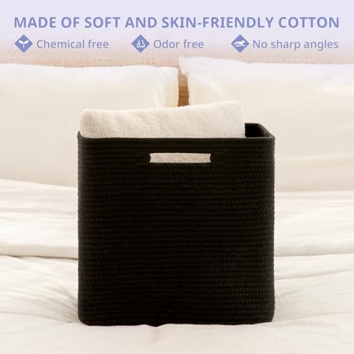 OIAHOMY Storage Cubes, 13 Inch Cube Storage Organizer, Collapsible Storage Bins, Baskets for Organizing, Storage Bins for Shelves-Black, 2-PACK - color: Black, size: 2Pcs-13*13*13inch