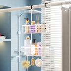 HapiRm Hanging Shower Caddy Organizer - No Drilling Shower Organizer with Hooks, Rustproof & Waterproof 304 Stainless Steel Bathroom Shelves - White - color: White