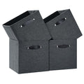 Foldable Fabric Storage Bins Cubes, 13x15x13 Inch Kallax Cubby Bins with Dual Handles, Graphite Gray, 4 Pack - color: Graphite Gray, size: KALLAX - 4 Pack