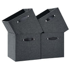 Foldable Fabric Storage Bins Cubes, 13x15x13 Inch Kallax Cubby Bins with Dual Handles, Graphite Gray, 4 Pack - color: Graphite Gray, size: KALLAX - 4 Pack
