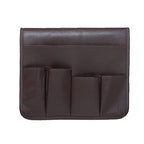 PU Leather Sofa Armrest Organizer, Armchair Magazine Holders, Waterproof Remote Holder for Recliner Couch with 1 Large Pocket, 4 Small Pockets for Magazine, Remote, Phone, Ipad, Books (brown)