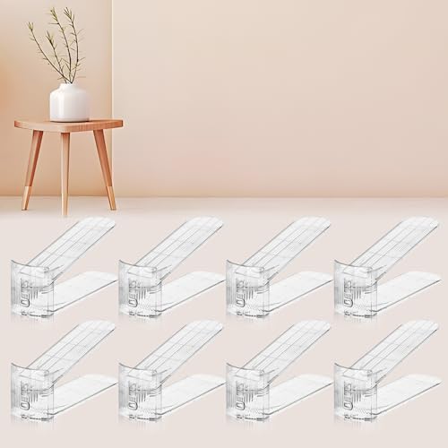 FENRUNXU Shoe Slots Organizer for Closet,8 Pack Shoe Stacker Shoe Rack Organizer for Closet Space Saver Storage Shoe Holder Organization(Transparent) - color: Transparent, size: 8 Pack