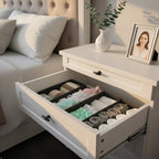 Bructhun Foldable Fabric Drawer Organizer Set 4 Pack Dresser Dividers - Sock Underwear Storage Bins Gray - color: Gray