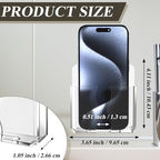 Wall Mounted Phone Holder, Clear Phone Stand Self Adhesive with Charging Hole Compatible with iPhone and Android Smartphone Cradle Bedside Organizer Remote Control Stand for Home Office 2-Pack