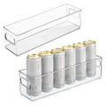 iDesign Stackable Fridge Bin with Handles - Ideal for Freezer or Pantry, Set of 2, Clear, Made in USA - style: Pack of 2
