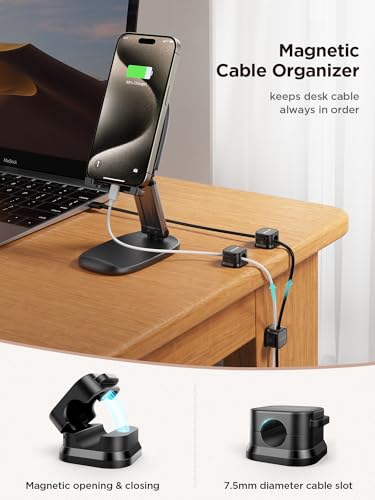 12 Pack Magnetic Cable Management Clips, Phone Electric Charging Cord Holder, Desktop Cord Organizer, Adhesive Cable Organizer Keeper for Home Kitchen Office Desk Outdoor Wall Car Bedroom Nightstand - color: 12-Pack