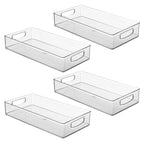 iDesign Stackable Clear Plastic Extra Long Pantry Organizers and Cabinet Storage Bins for Kitchen, 4-Pack - size: 16 x 8 x 3, style: Pack of 4