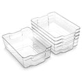 BINO | Stackable Storage Bins, Large - 4 Pack | The Stacker Collection | Clear Plastic Storage Bins | Organization and Storage Containers for Pantry & Fridge | Multi-Use Organizer Bins | BPA-Free - size: 4PK - Large