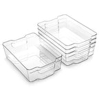 BINO | Stackable Storage Bins, Large - 4 Pack | The Stacker Collection | Clear Plastic Storage Bins | Organization and Storage Containers for Pantry & Fridge | Multi-Use Organizer Bins | BPA-Free - size: 4PK - Large