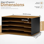 12x18 Construction Paper Organizer, 4-Tier Wooden Flat File for 11x17, A3 & Tabloid Sheets | Durable wood Desk Paper Storage for Classroom, Office & Art Studio - size: Compact Organizer 20.25"W x 8.25"H x 13.25"D