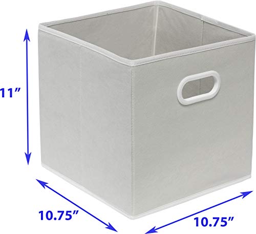 Simple Houseware Foldable Cube Storage Bins with Handles, 11-Inch, Gray, 6-Pack, Fabric Cubes Organizer for Closet or Shelves - color: Grey