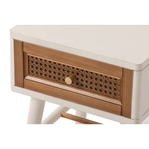 COZAYH Fully-Assembled Modern Farmhouse Clean-Lined Nightstand, End Table with 1 Drawer,Distressed White - color: Distressed White, style: 1 Drawer/1 pack