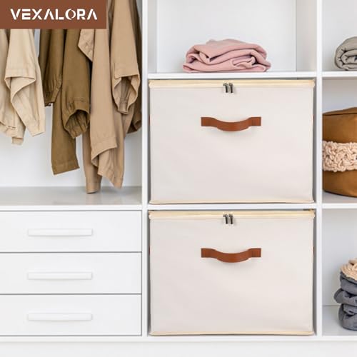 Shoe Organizer Box 2 Pack, Shoe Storage Organizer with Clear Cover, Adjustable Dividers Fits 16-32 Pairs, Fabric Shoe Organizer for Closet, Beige - color: 2 Pack -Beige