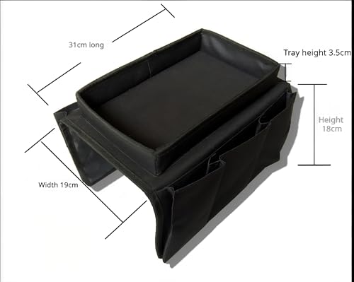 Sofa Armrest Caddy with Cup Holder – Non-Slip Couch Organizer with Storage Pockets for Remote Control, Books, Snacks & Drinks | Foldable, Furniture-Safe for Movie Nights & Small Spaces