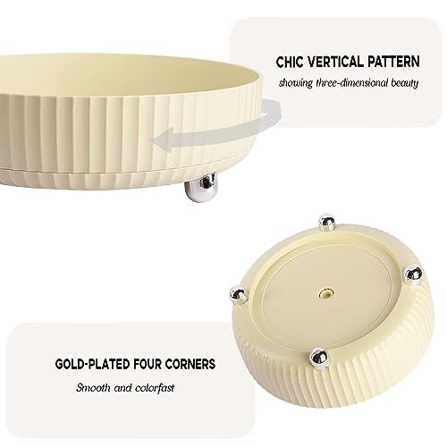 Anyoifax Makeup Perfume Organizer Tray 360 Degree Rotating Lazy Susan Skincare Lotion Organizer Spinning Cosmetics Storage for Dresser, Vanity, Bathroom Countertop, Large Beige - color: Beige, size: 11 "