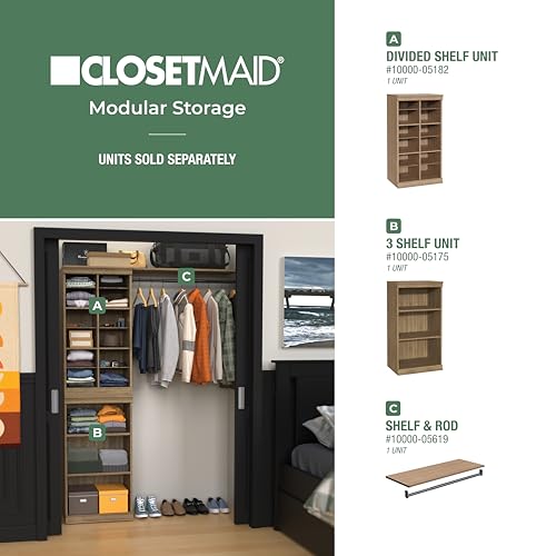 ClosetMaid Modular Storage Stackable 3-Shelf Unit, Sand - color: Sand