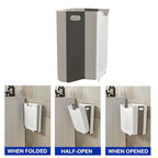Collapsible Laundry Basket, Wall Mounted Hamper with Handle, Space-Saving Foldable Storage Dirty Washer Organizer, Hanging Multi-function Container for Home, Dorms, RVs, 11 x 6.3 x 11.4 Inch