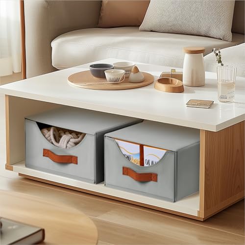 Homsorout Stackable Storage Drawers - Collapsible Storage Bins with Drawers, 8 Pack Closet Shelf Organizer Basket, Fabric Pull Out Organizer for Bedroom, Living Room, Dorm, Grey - color: Gray, size: 13 Inch. - 8 Pack