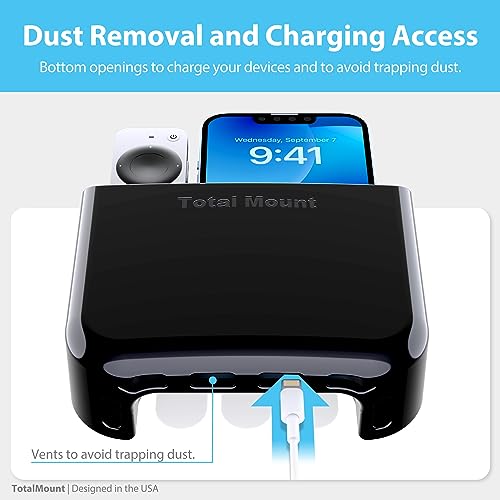 TotalMount Hole-Free Remote Holder – Eliminates Need to Drill Holes in Your Wall (for 2 or 3 Remote Controls – Black – Quantity 1) - color: Black