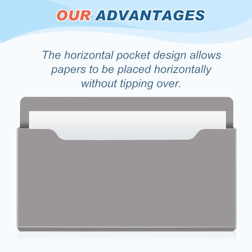 Fuutreo 6 Pcs Magnetic Wall File Organizer Magnetic Wall File Holder Refrigerator Magazine Holder for Mail Letters Paper(Achromatic Colors,Horizontal-large) - color: Achromatic Colors, size: Horizontal-Large
