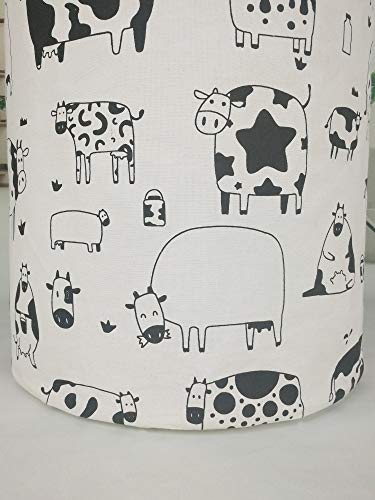 KUNRO Kids Laundry Hamper Clothes Gift Basket Storage Laundry Baskets Organizer Bin with Handles for Nursery Room (Cow) - color: Cow zoo