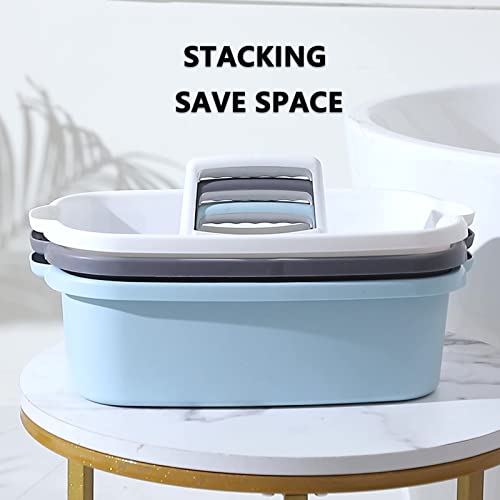 Large Cleaning Supplies Caddy Portable Shower Basket Supply Organizer with Handle Plastic Bucket Tool Storage for Bathroom, Bedroom, Kitchen, College Dorm, Garden, White 2 Pack - color: White, size: Large, 2pcs