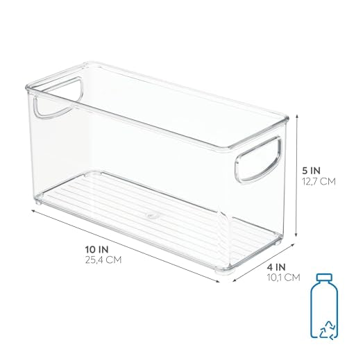 iDesign Slim Clear Plastic Stackable Storage Bin, Tall Narrow Organizer for Kitchen or Pantry - style: Pack of 1