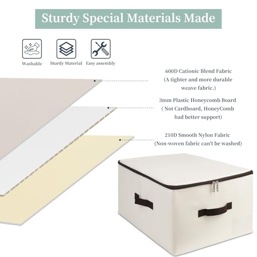 iwill CREATE PRO Pack of 3, Breathable Clothing Storage Bins with Lid, Rigid Storage Containers for Sweaters, Toys, Dolls,Blankets, Duvets, Coats, Jeans, Files in Bedroom, Office - color: Butter Yellow,3pcs
