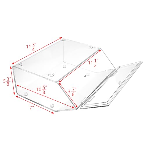 Ikee Design Acrylic Stackable Bakery Case Kitchen Pastry Container Display, Organizer Storage Holder Stand for Bagels, Bread and Muffins with A Hinged, Slanted Door, 11.75" W x 10.25" D x 5.5" H - color: Clear
