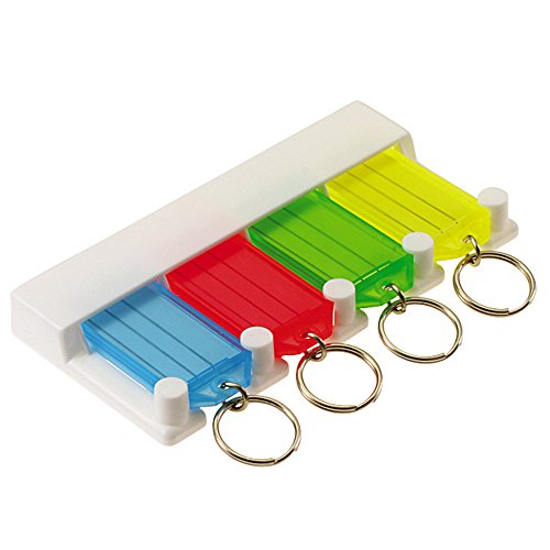 Lucky Line Key Tag Rack with 4 Tags, Multi Color (60540) - color: 4 Tag - Key Rack
