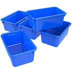 Storex Small Cubby Bins, Pack of 5, 12.2 x 7.8 x 5.1 Inches, Blue (62416U05C) - color: Blue, style: Bin Only