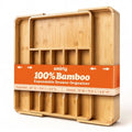 SMIRLY Silverware Drawer Organizer – Bamboo Kitchen Drawer Organizer, Adjustable Utensil Holder and Cutlery Tray, Drawer Dividers for Flatware and Kitchen Utensils | Adjustable, Drawer Dividers, Flatware, Kitchen Utensils - size: 8 Slot