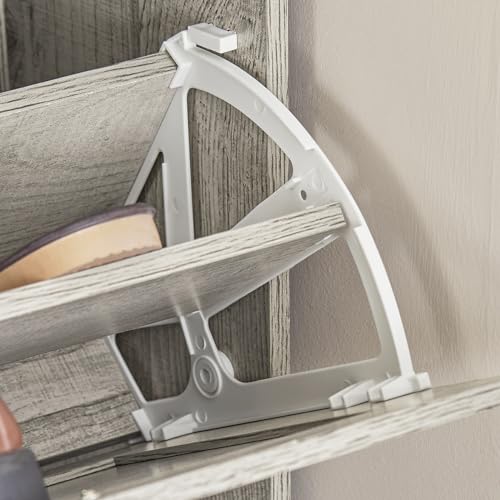 SoBuy Shoe Storage Cabinet Entryway, Slim Shoe Rack Freestanding, Narrow Shoe Organizer 2 Flip-Drawers Shoe Cupboard for Mudroom Front Door Entrance Hallway Bedroom, FSR137-HG (Grey) - color: Grey, size: 2 Drawers