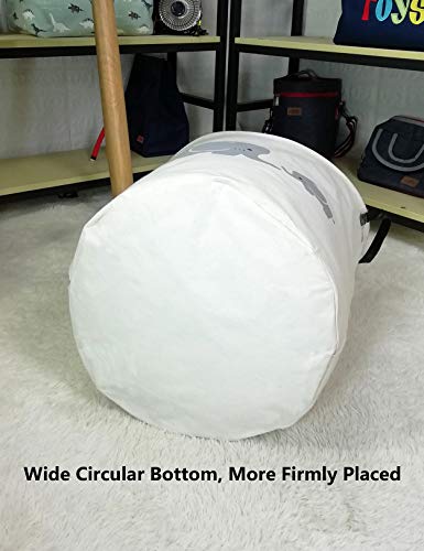 QUEENLALA Large Storage Basket,Laundry Hamper/Bathroom/Home Decor/Collapsible Round Storage Bin,Boys and Girls Hamper/Boxes/Clothing(Parent-child elephant) - color: Parent-child elephant